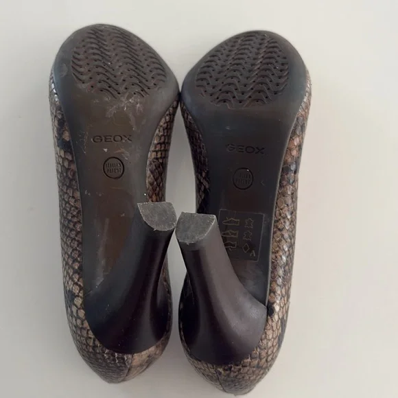 6 Geox Respira Snakeskin Patterned Women's Heels - Picture 4 of 6